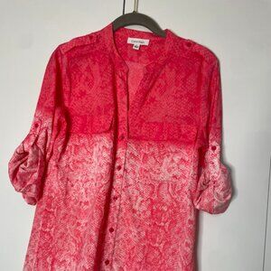 Calvin Klein Pink Ombre Snakeskin Print Blouse – Size S